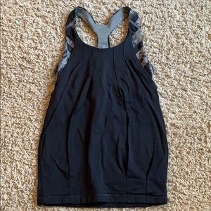 black/grey vivva tank top built in sports bra